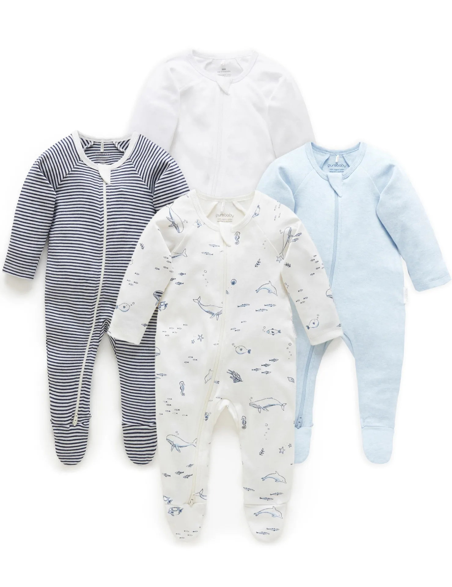 Nautical 4 Pack Zip Growsuit