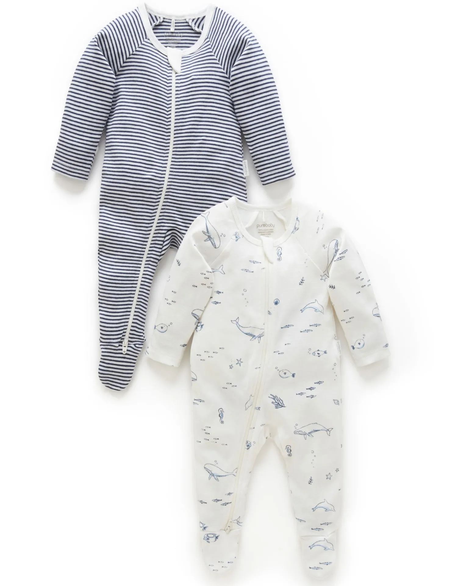 Nautical 2 Pack Zip Growsuit