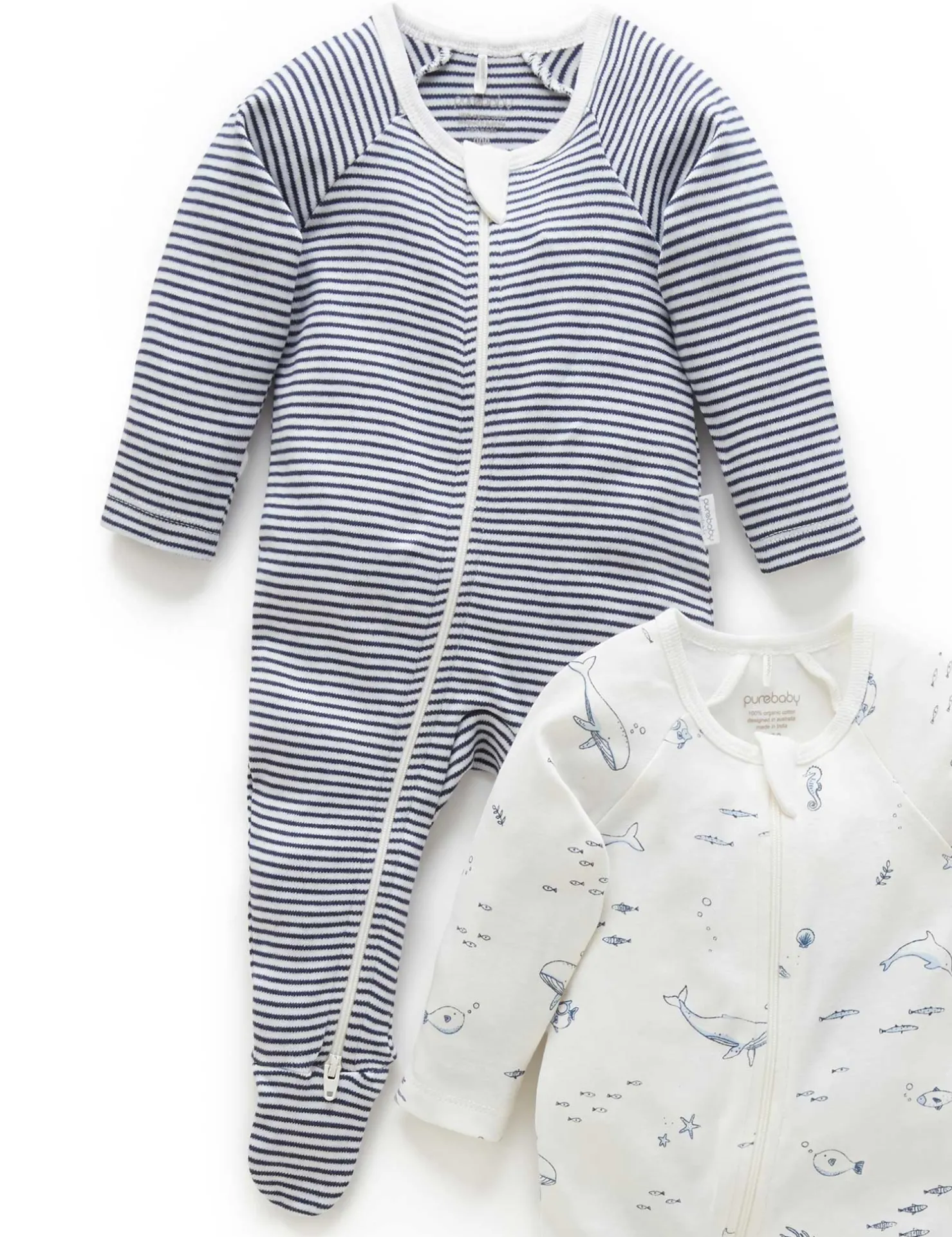 Nautical 2 Pack Zip Growsuit