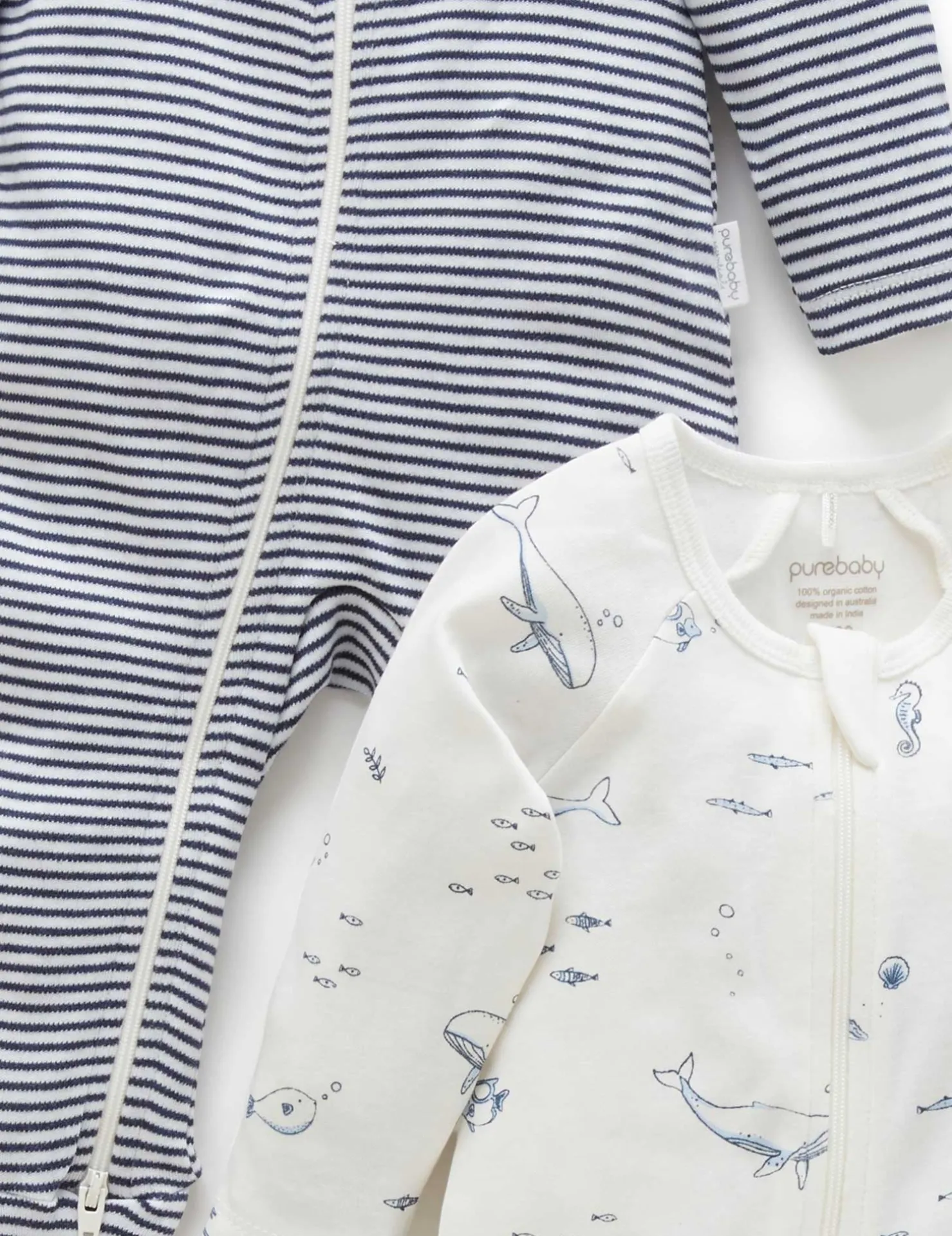 Nautical 2 Pack Zip Growsuit