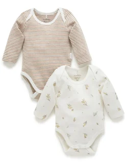2 Pack Easy Neck Long Sleeve Bodysuit