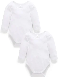 2 Pack Easy Neck Long Sleeve Bodysuit