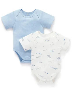 2 Pack Easy Neck Short Sleeve Bodysuit
