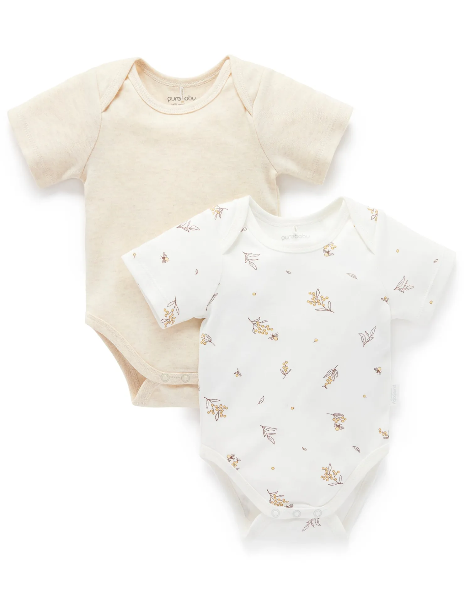 2 Pack Easy Neck Short Sleeve Bodysuit
