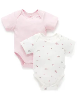 2 Pack Easy Neck Short Sleeve Bodysuit