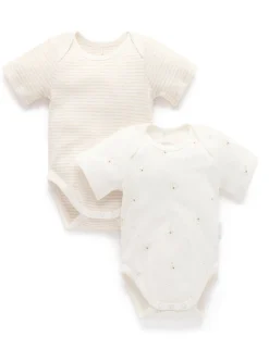 2 Pack Easy Neck Short Sleeve Bodysuit