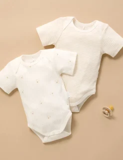 2 Pack Easy Neck Short Sleeve Bodysuit