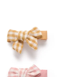 2 Pack Gingham Bow Clips