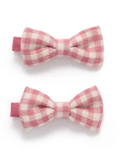 2 Pack Gingham Bow Clips