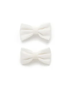 2 Pack Linen Bow Clips