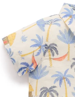 Palm Tree Linen Blend Shirt