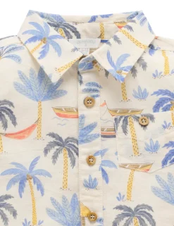 Palm Tree Linen Blend Shirt
