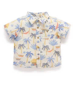 Palm Tree Linen Blend Shirt