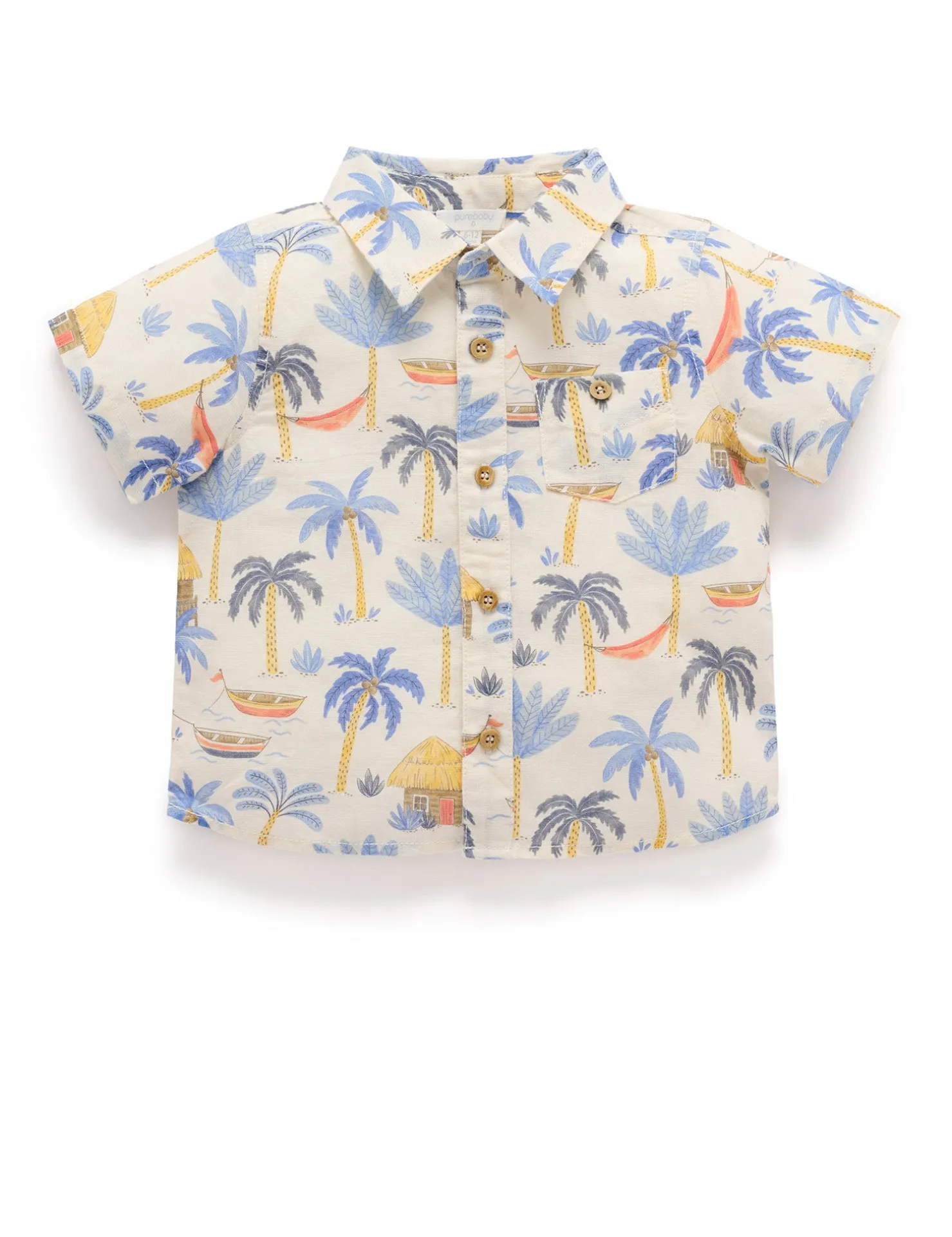 Palm Tree Linen Blend Shirt