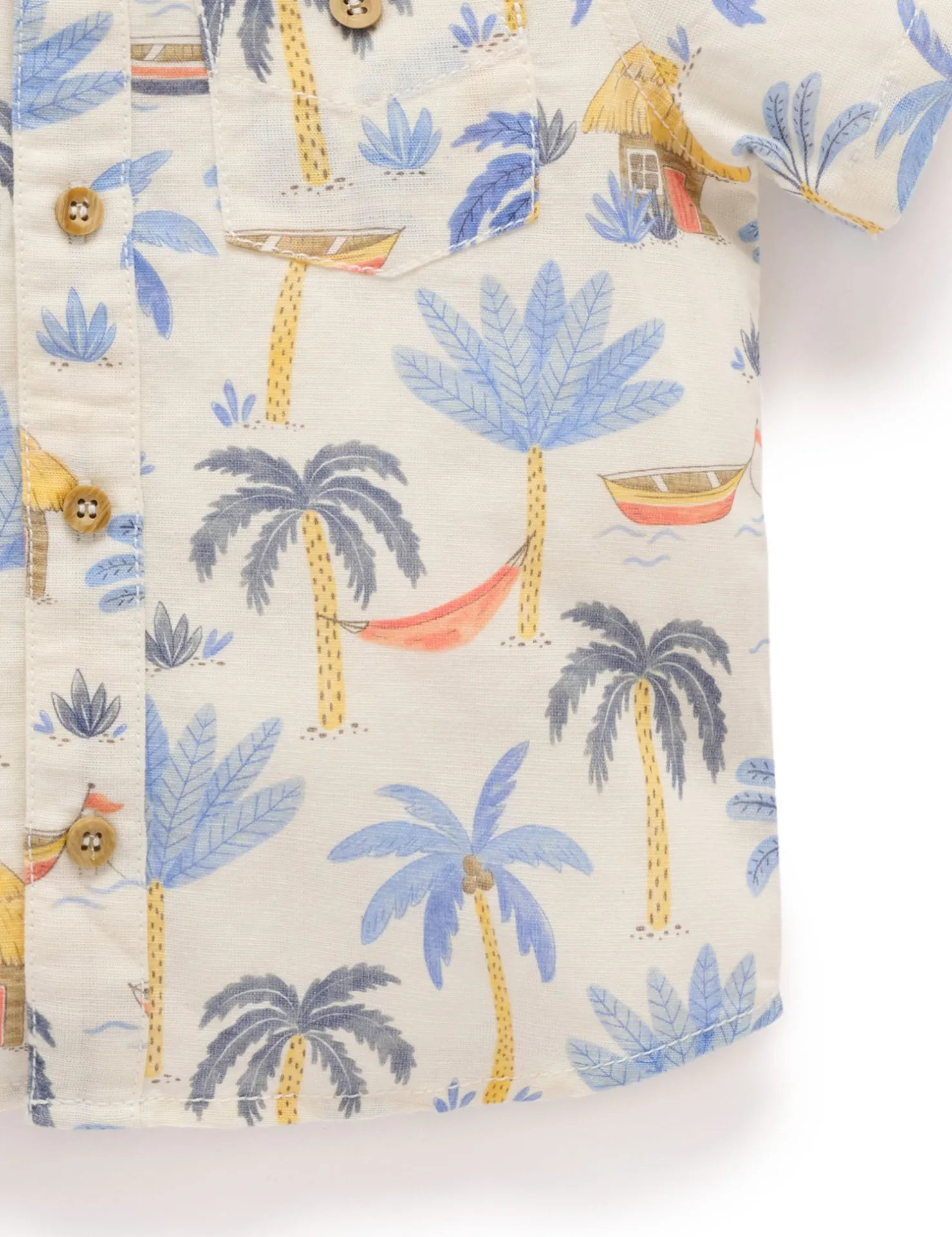 Palm Tree Linen Blend Shirt