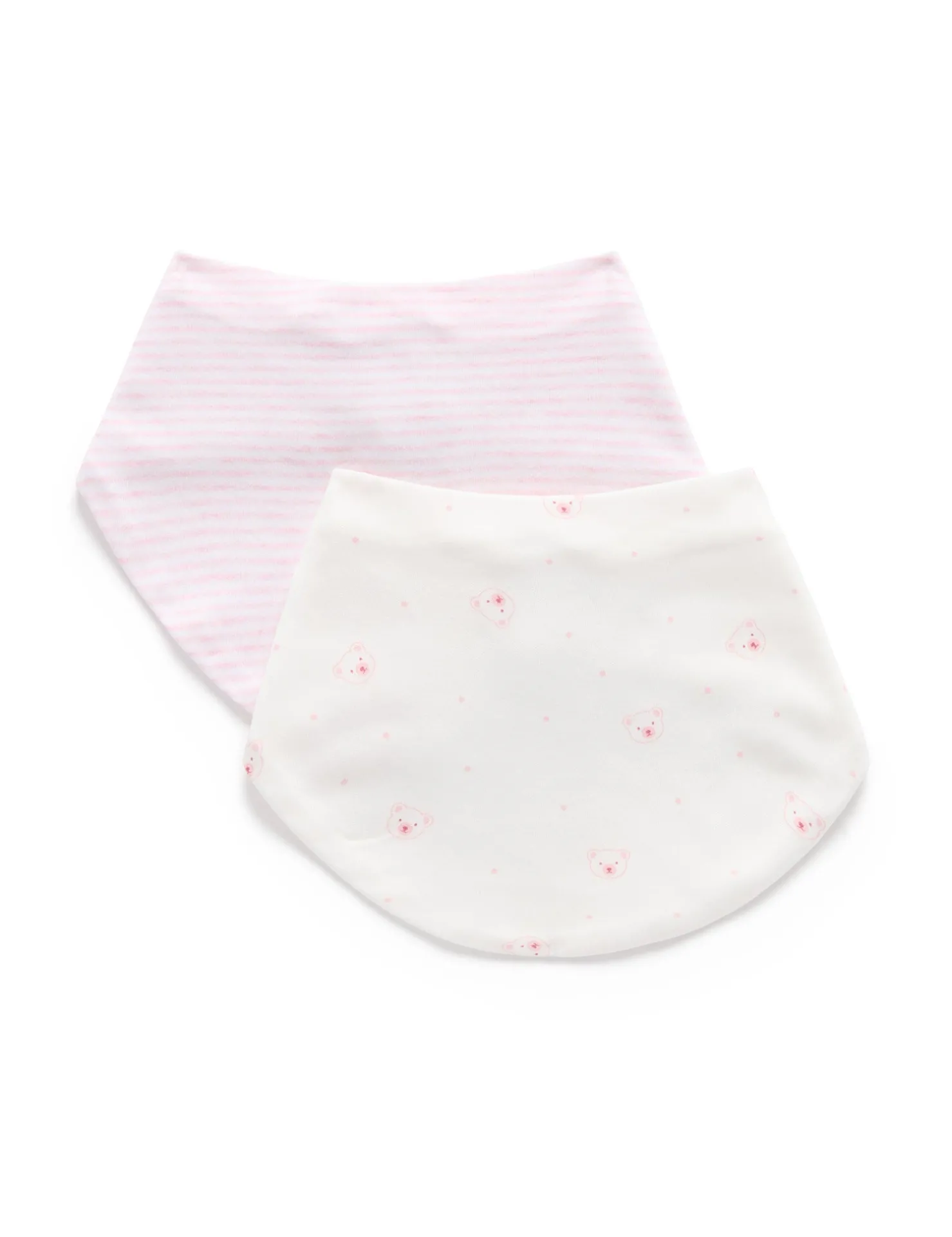 Pink Bear 2 Pack Dribble Bib