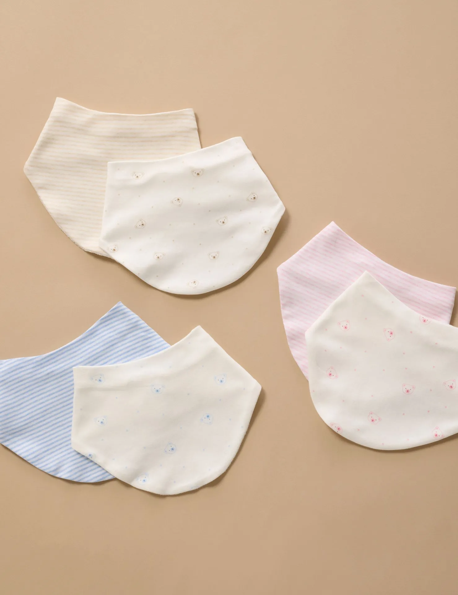 Pink Bear 2 Pack Dribble Bib