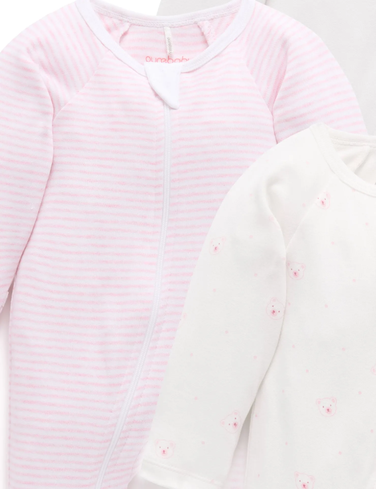 Pink Bear 4 Pack Zip Growsuit