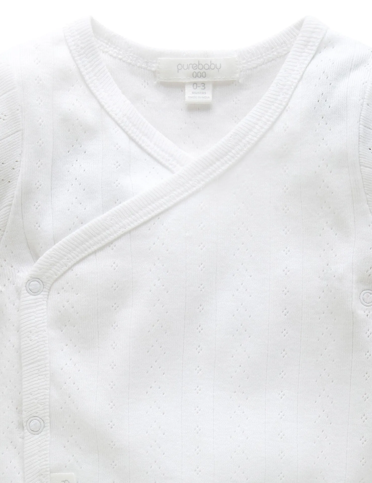 Pointelle Long Sleeve Wrap Bodysuit