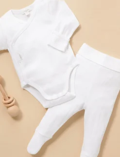 Pointelle Long Sleeve Wrap Bodysuit