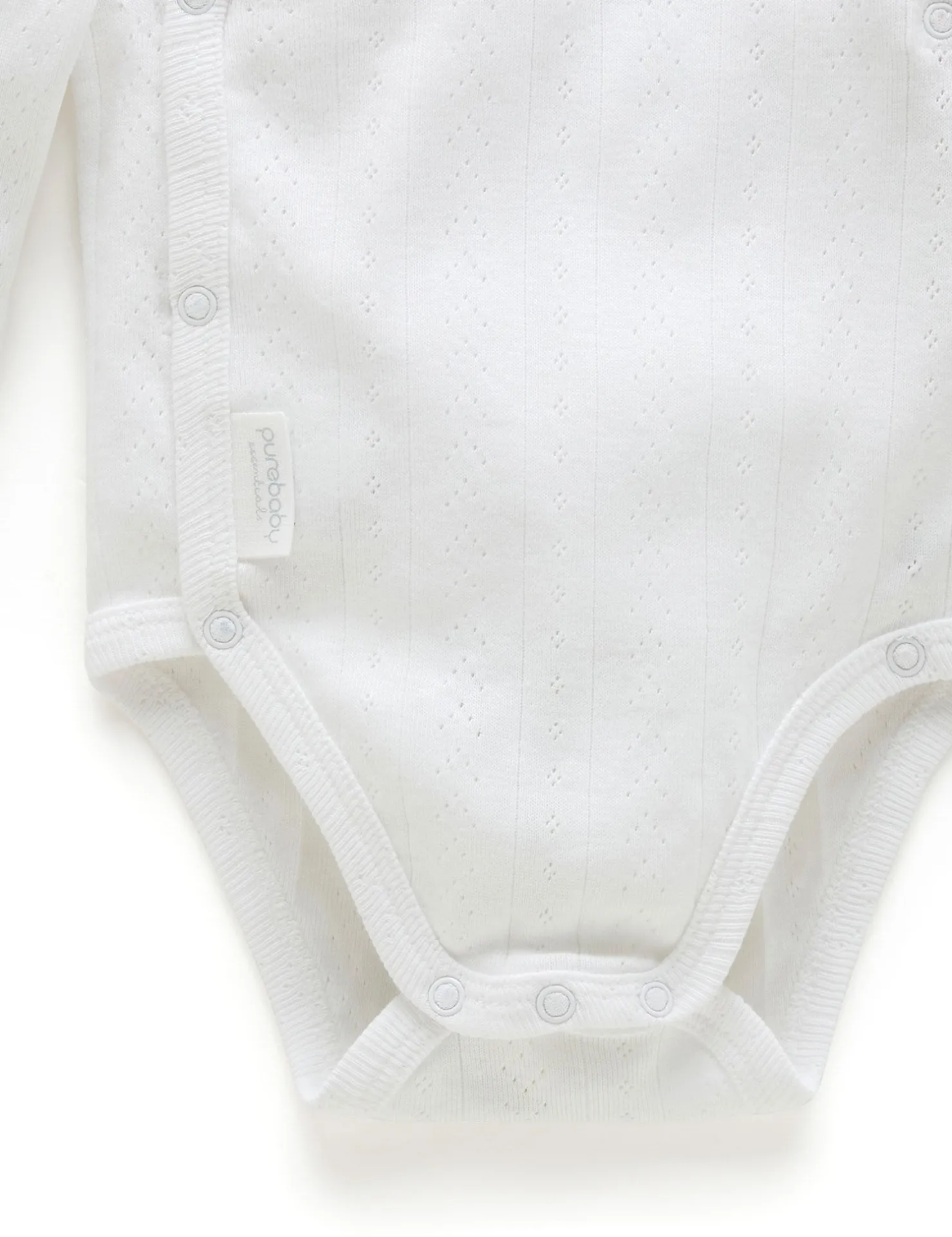 Pointelle Long Sleeve Wrap Bodysuit