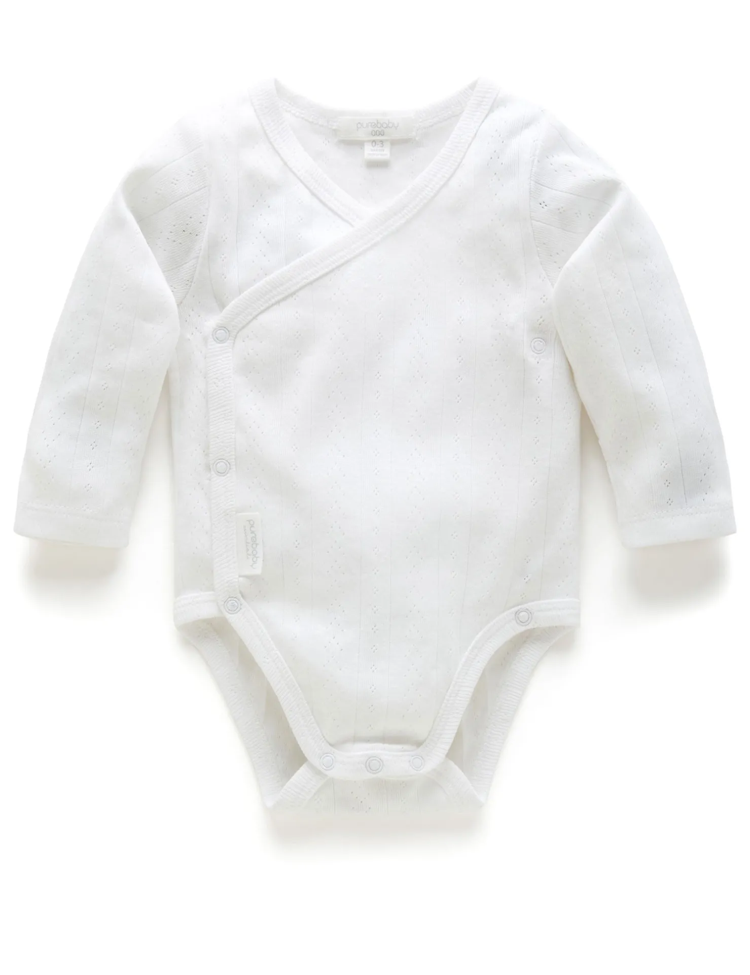 Pointelle Long Sleeve Wrap Bodysuit