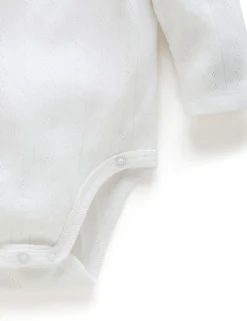 Pointelle Long Sleeve Wrap Bodysuit