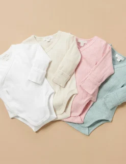 Pointelle Long Sleeve Wrap Bodysuit