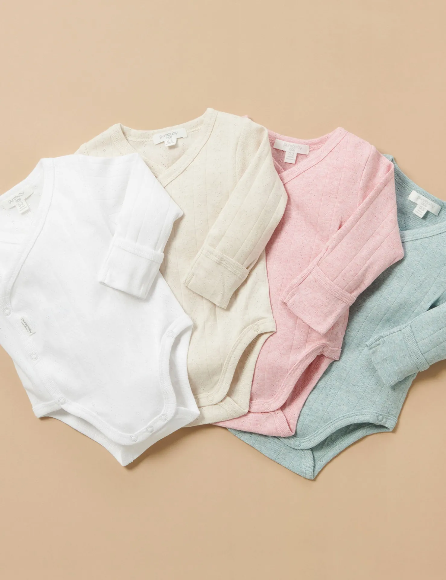 Pointelle Long Sleeve Wrap Bodysuit