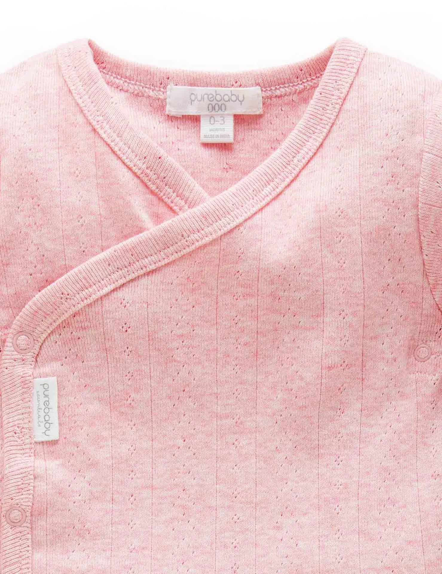 Pointelle Long Sleeve Wrap Bodysuit