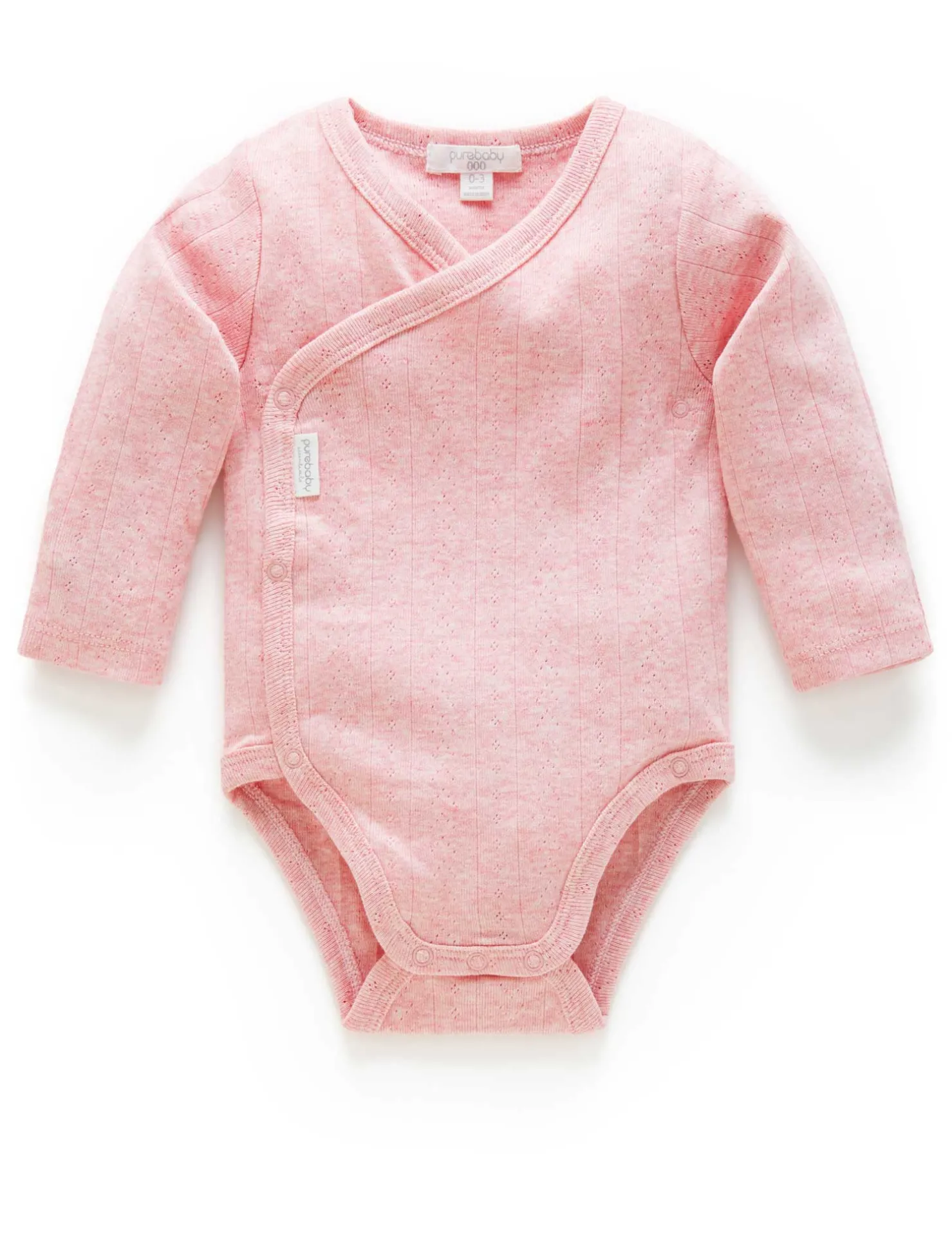 Pointelle Long Sleeve Wrap Bodysuit