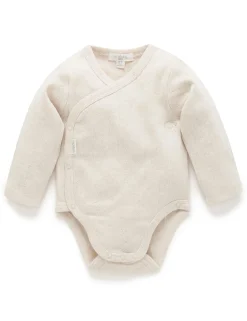 Pointelle Long Sleeve Wrap Bodysuit
