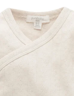 Pointelle Long Sleeve Wrap Bodysuit