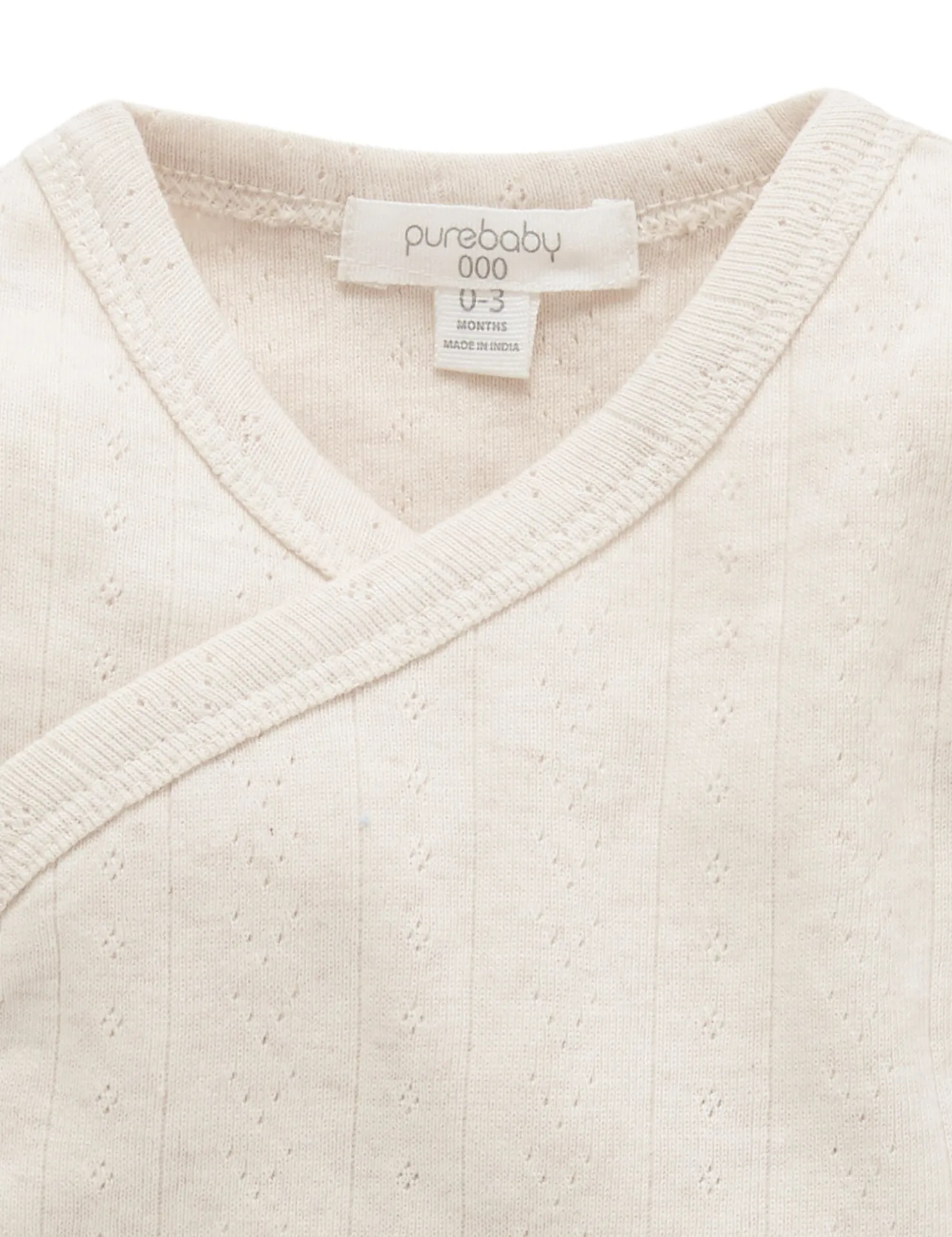 Pointelle Long Sleeve Wrap Bodysuit