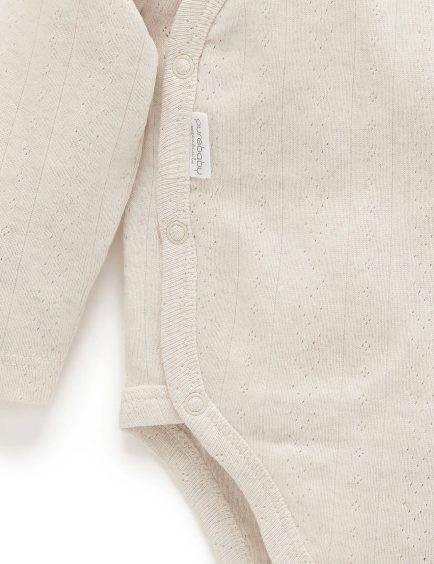 Pointelle Long Sleeve Wrap Bodysuit