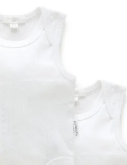 Pointelle 2 Pack Singlet Bodysuit