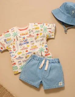 Pull On Denim Shorts