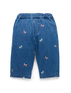 Pull On Embroidered Jeans