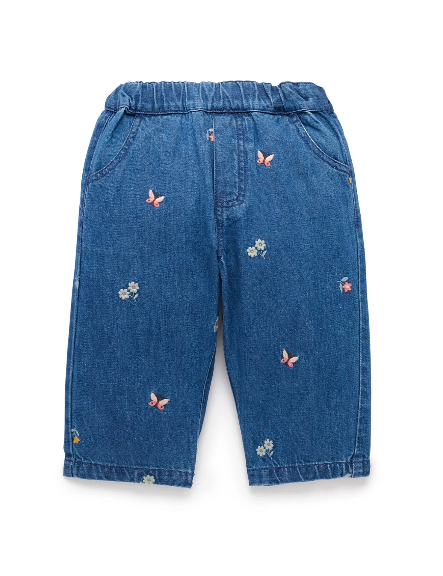 Pull On Embroidered Jeans