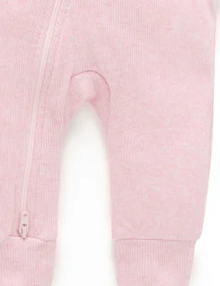 Ribbed Zip Growsuit