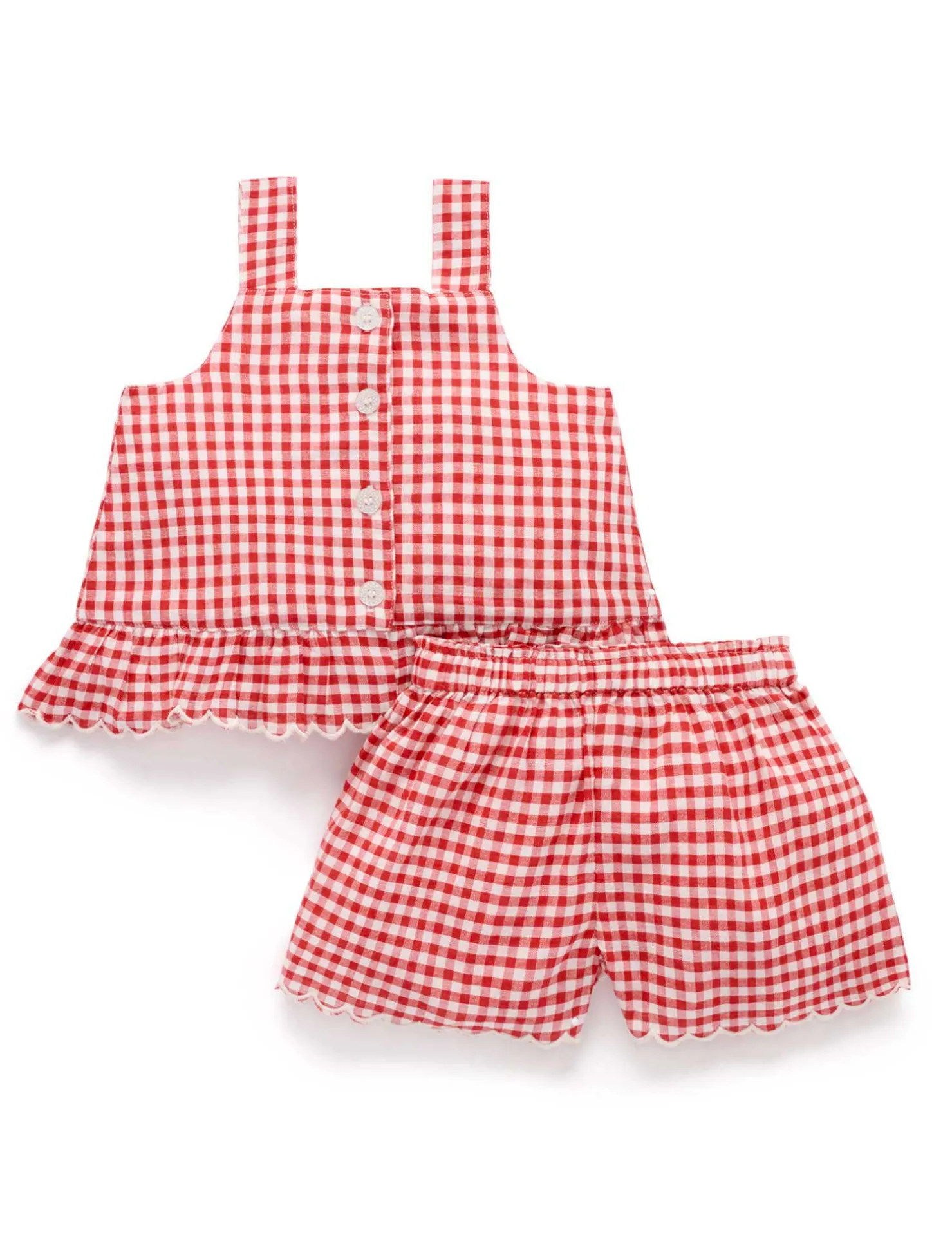Scalloped Gingham Set