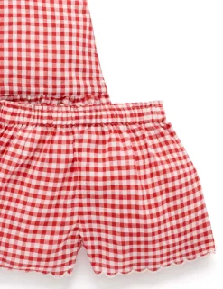 Scalloped Gingham Set