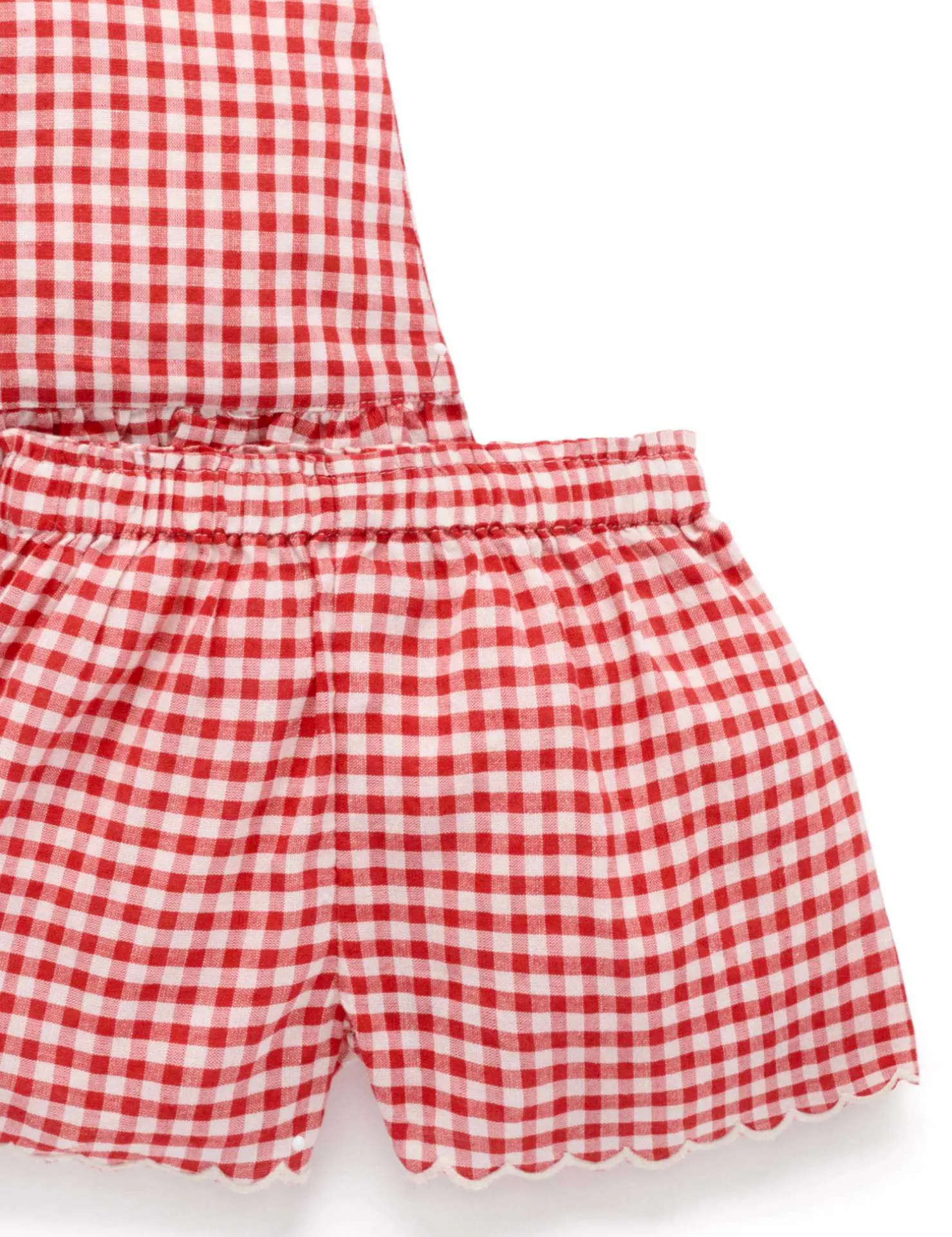 Scalloped Gingham Set