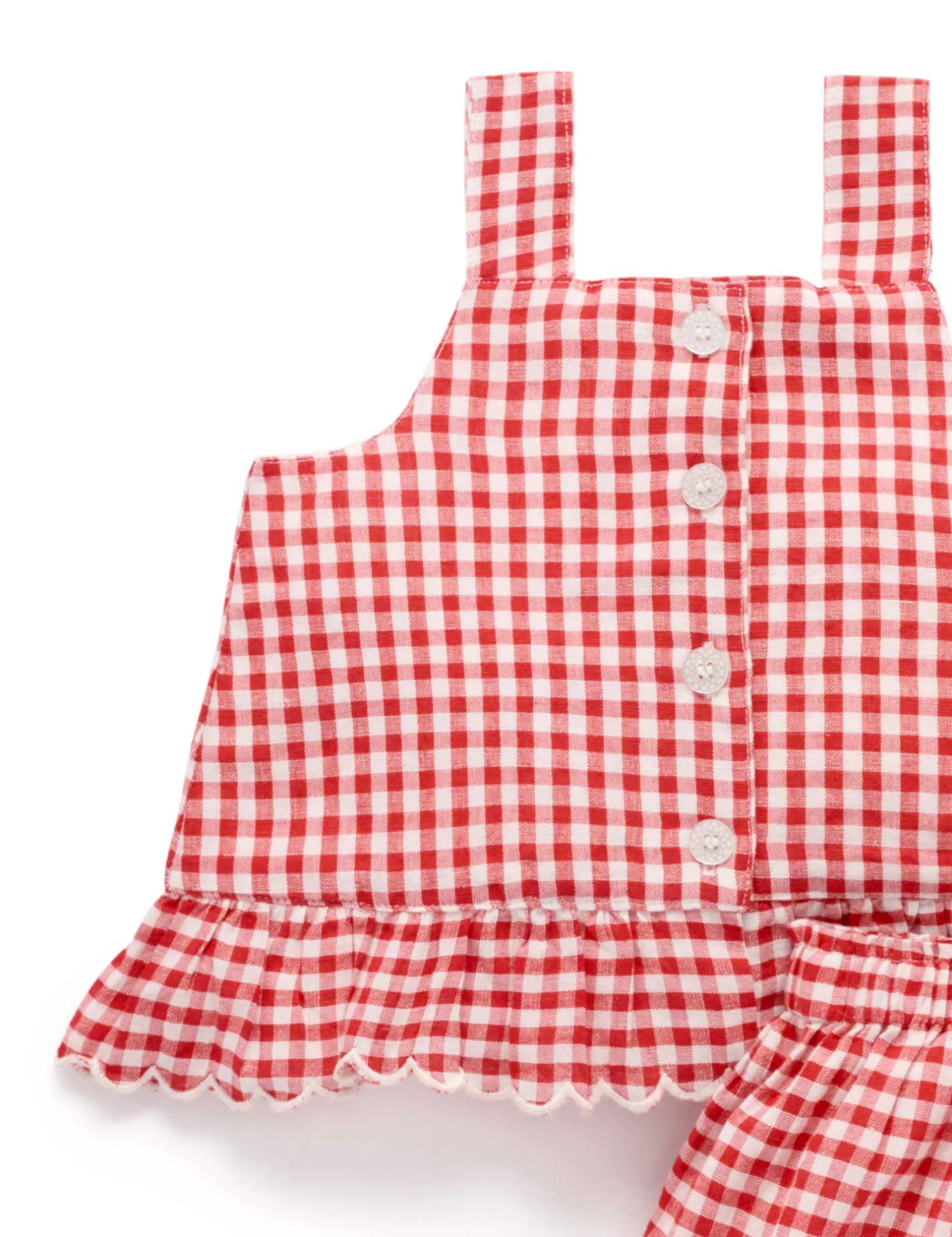 Scalloped Gingham Set