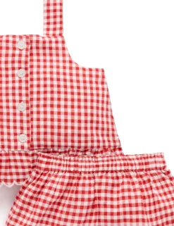 Scalloped Gingham Set