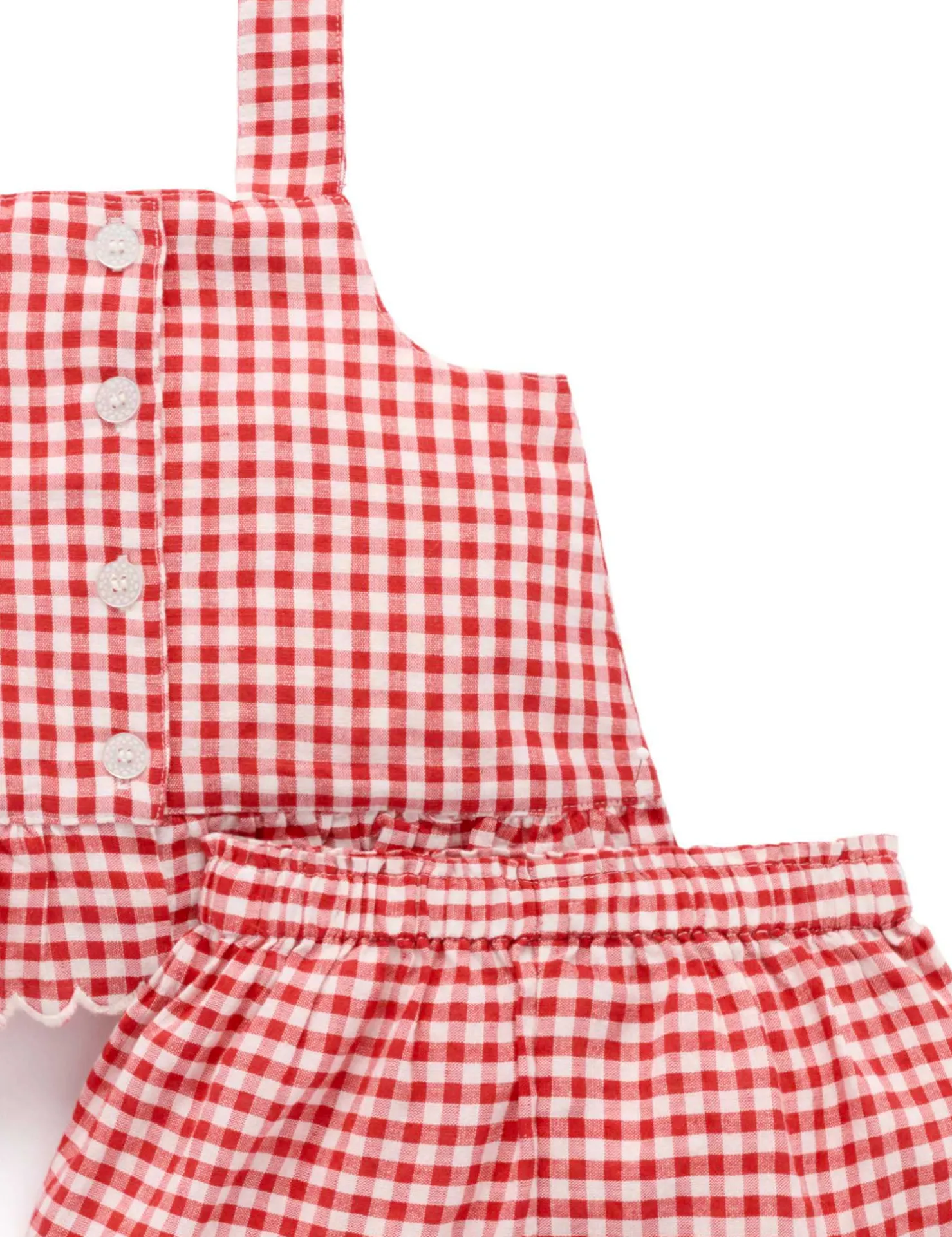 Scalloped Gingham Set