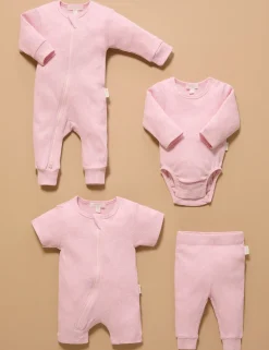 Short Ribbed Zip Growsuit