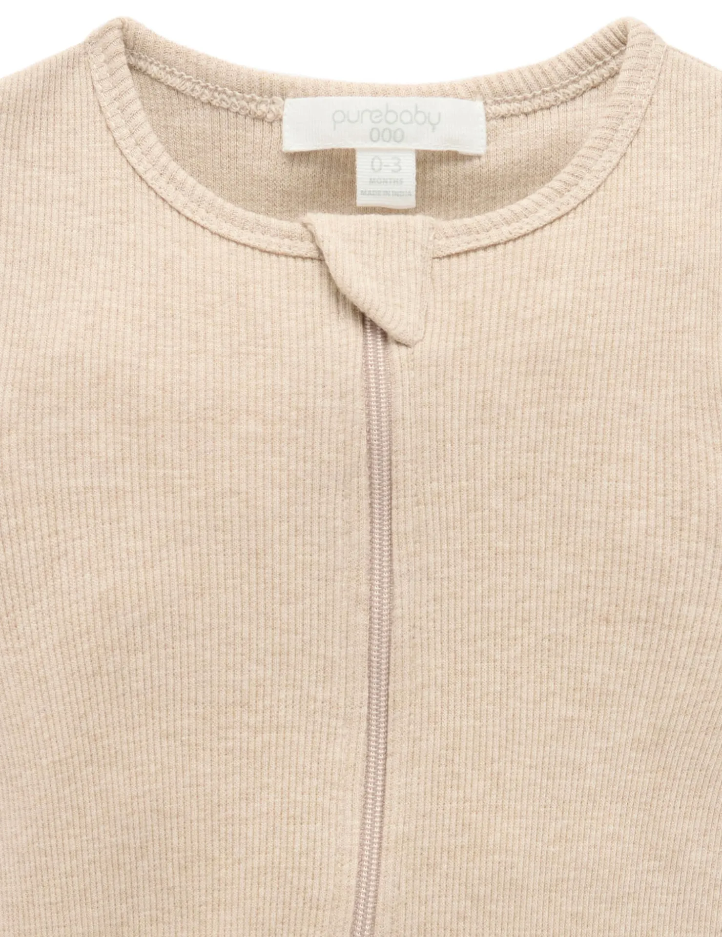 Short Ribbed Zip Growsuit