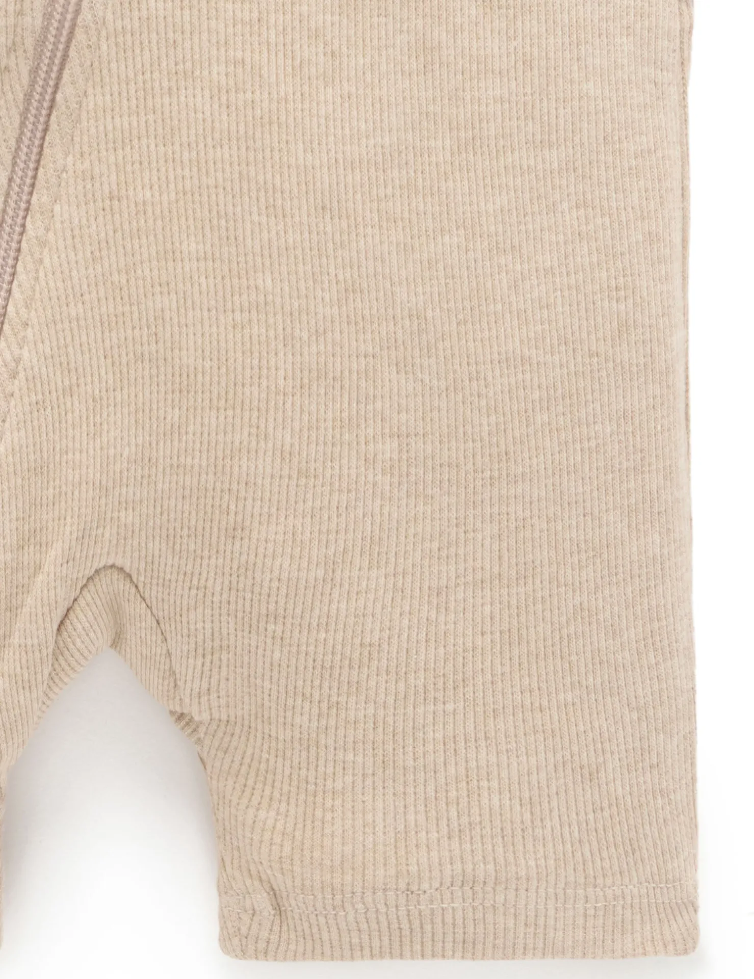 Short Ribbed Zip Growsuit