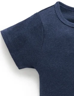 Short Ribbed Zip Growsuit